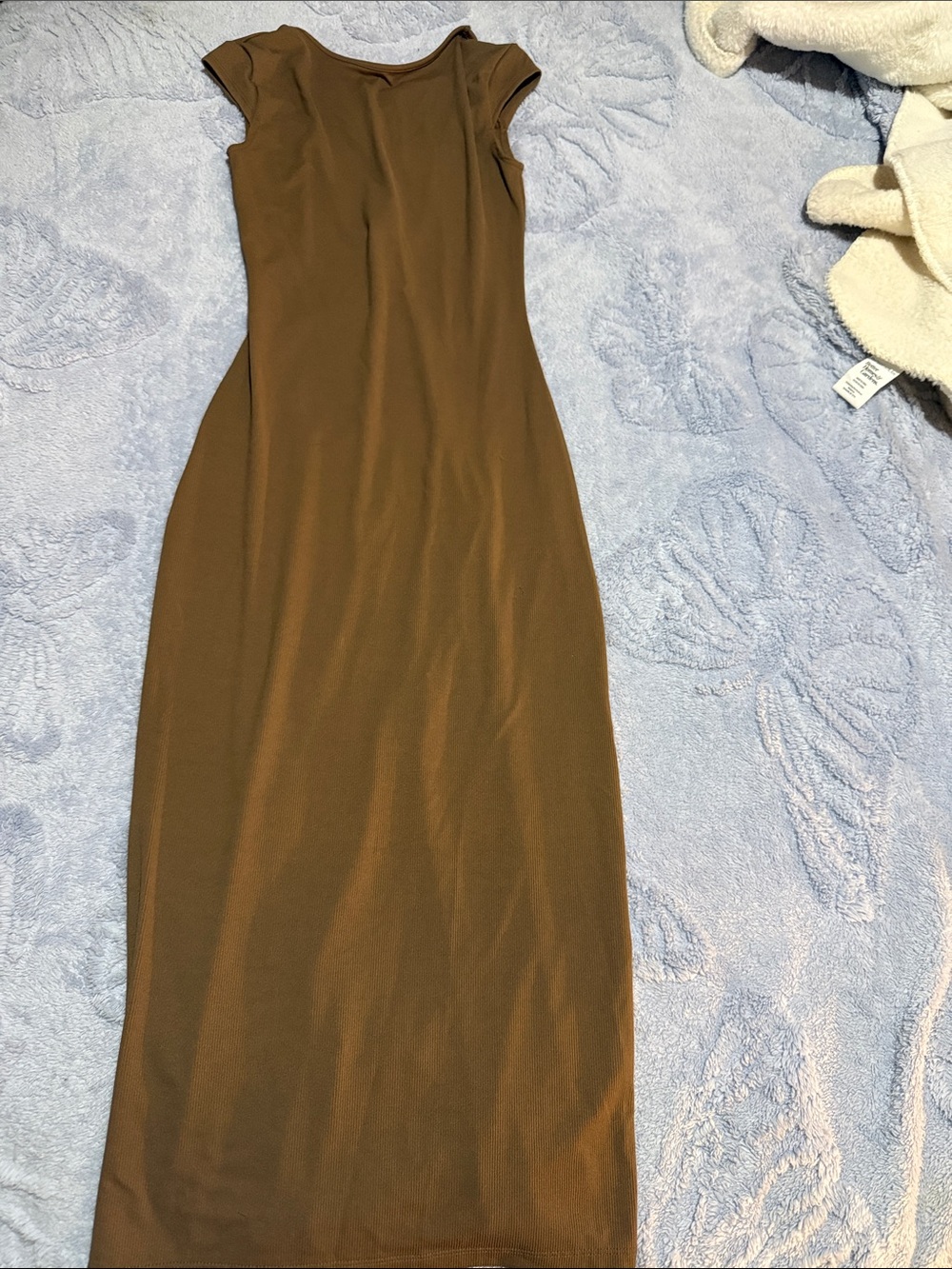 wild fable Brown Cap-Sleeve Maxi Dress